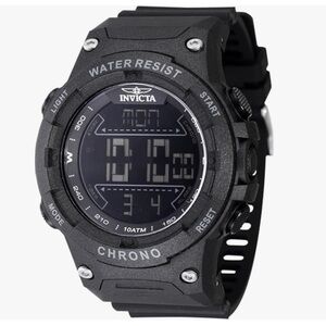 Invicta Racing Men 52mm Plastic Black Black Dial Electronic Digital watch